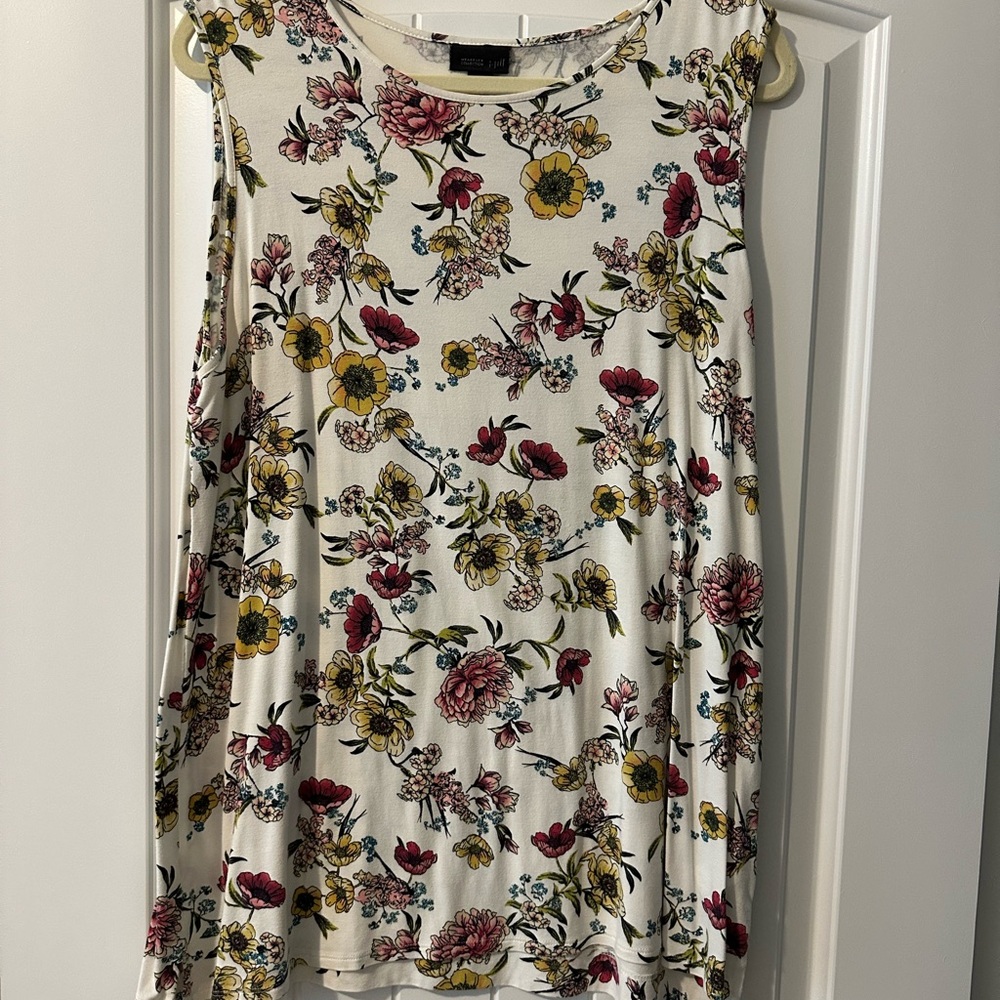 J. Jill Floral Tank Top in Red, Yellow, and Cream